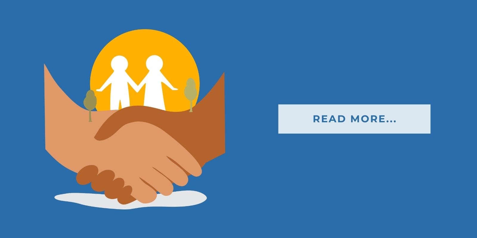 Blog Header Illustration people shaking hands and it says 'read more'